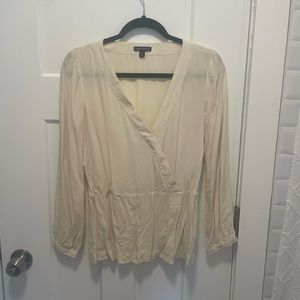 J Crew Mercantile cream faux wrap top size 2